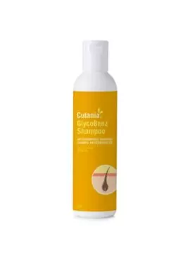 Cutania Glycobenz Champú es un champú dermatológico con peróxido de benzoilo y ácido glicólico para perros, gatos y caballos.