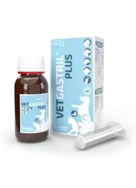 Vetgastril Plus es un complemento alimenticio cuya fórmula contiene nutrientes que ayudan a los desequilibrios gástricos, ideal para cuidar la digestión de tu perro y gato.