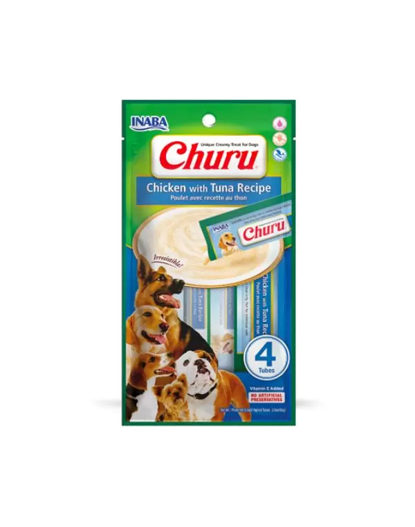 Churu Creamy Pollo Perro elaborado con ingredientes saludables y confiables.