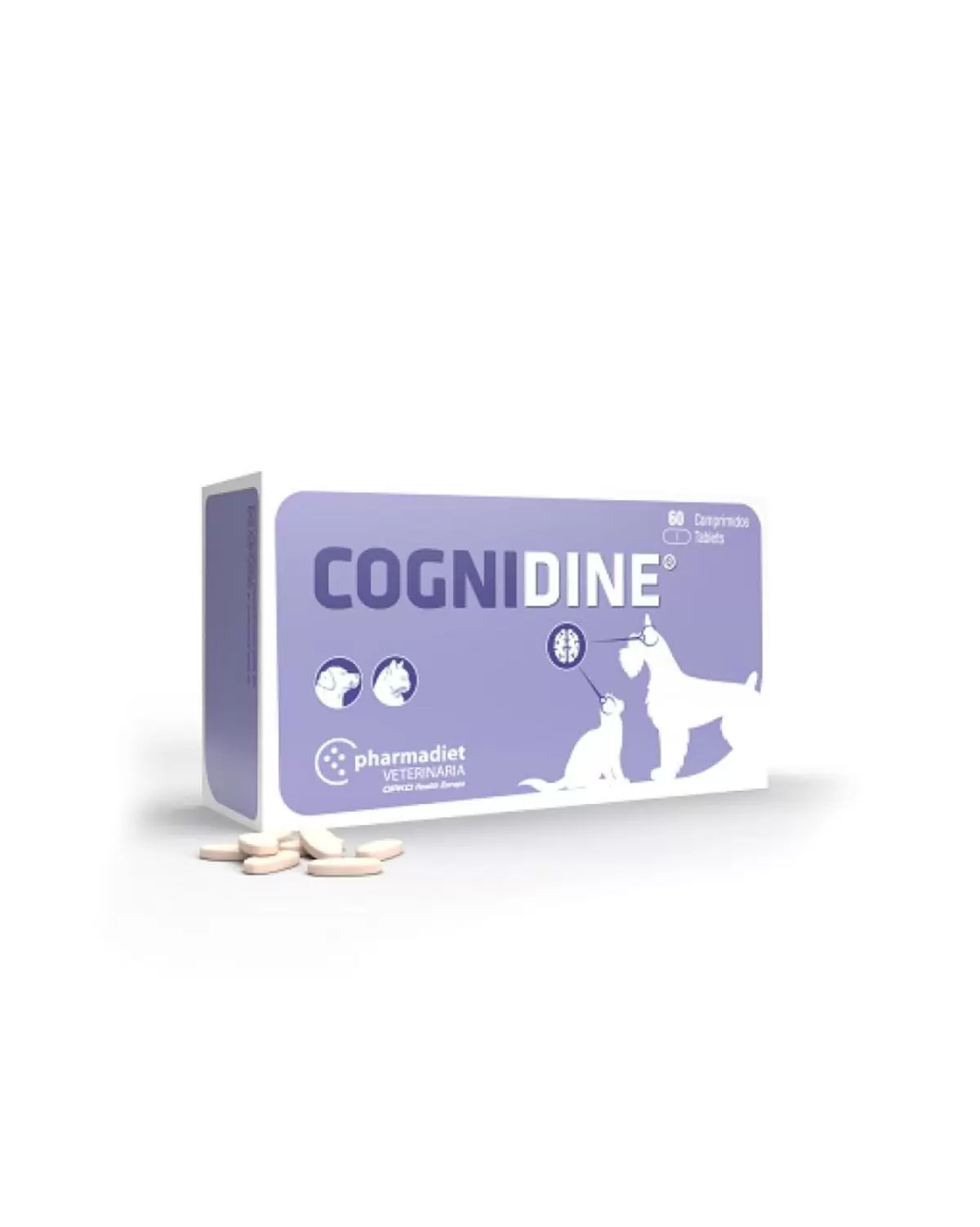 La cognidine es un alimento complementario que aporta nutrientes que ayudan al sistema cognitivo en perros y gatos.